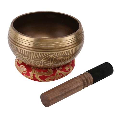 ifundom ネパール風伝統手作り仏教シンギングボウル 瞑想音響楽器 スティック付 ヨガ リラクゼーション ストレス解消用