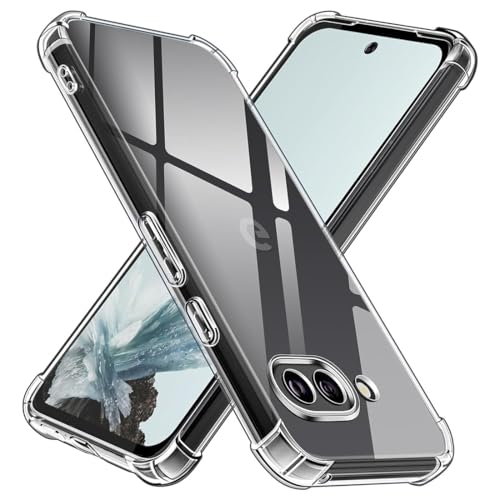 Image of Fashionury 3D Raised Transparent Crystal Clear Back Cover for Google Pixel 9A | Shockproof Design | Anti-Slip Grip | Camera Protection | 360 Degree Protection Mobile Case