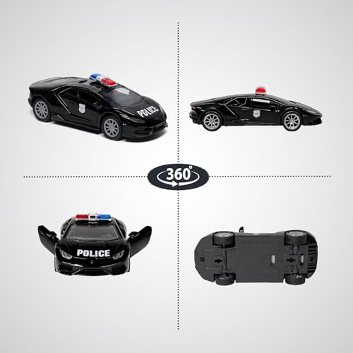 Image of Amisha Gift Gallery Diecast Toy Police Car Toy Set for Kids, 4 Pcs