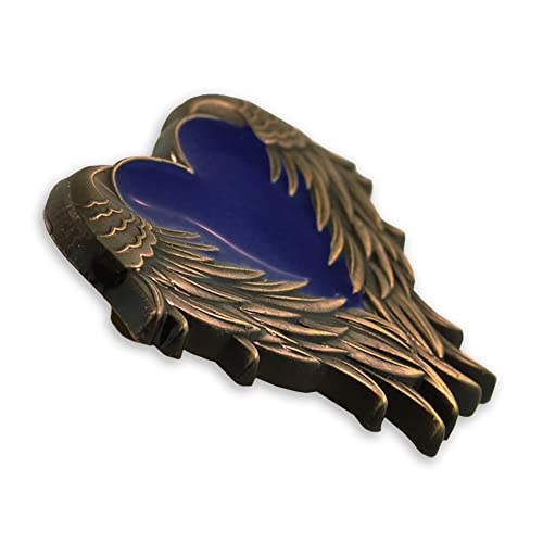 Pinmart Heart With Angel Wings Enamel Lapel Pin – Enamel Heart Lapel Pin With Antique Gold-Plated Angel Wings – Heart Wing Badge With Secure Clutch Back #TOP1