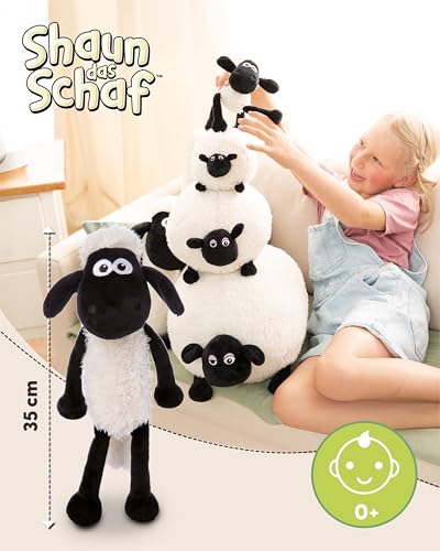 NICI Kuscheltier Shaun das Schaf 35cm weiß - Stofftier aus weichem Plüsch, niedliches Plüschtier zum Kuscheln und Spielen, für Kinder & Erwachsene - tolle Geschenkidee - 49185