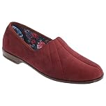 Sleepers Womens Audrey III Roll Top Slippers with Rubber Sole Red 7 UK