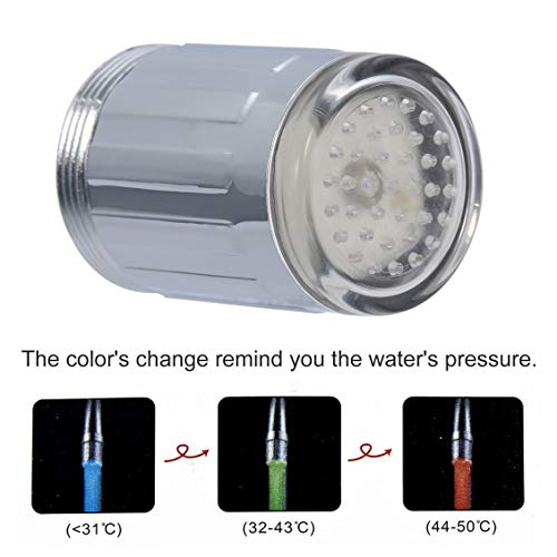 fghdfdhfdgjhh Water Tap Glow Shower LED Faucet Light Pressure Sensor 3 Colors RGB Colorful Mini Kitchen Bathroom Accessories