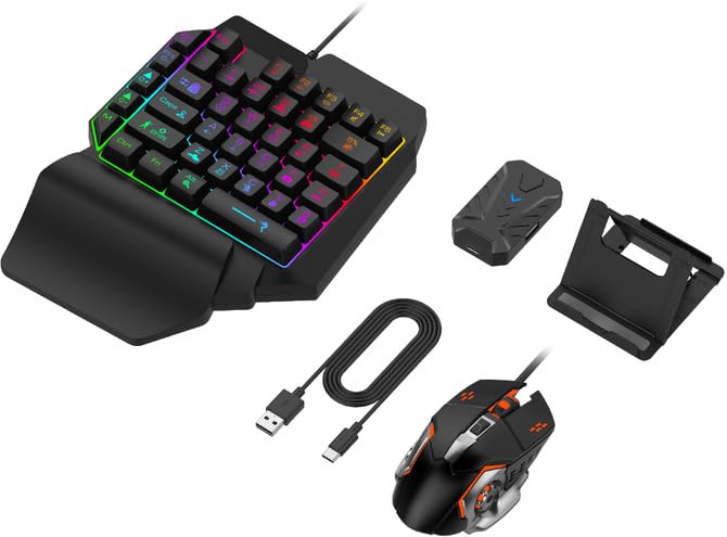 DWH Bluetooth Gaming Keyboard Mouse Convertor for Smartphone 4 in 1 Combo (B0CM9V5ZL8) Amazon Price History, Amazon Price Tracker
