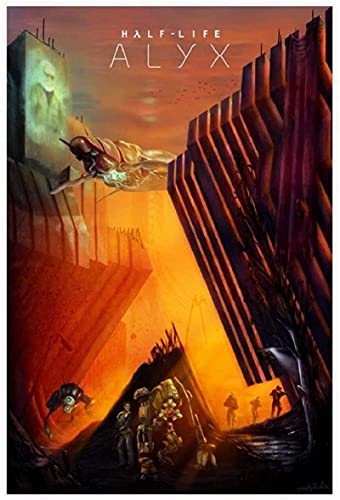 Toile Tableau 40x60cm sans Cadre Half-Life Alyx Jeu de tir à la première Personne décor d'impression de peintures pour la décoration de la Chambre à Coucher Cover
