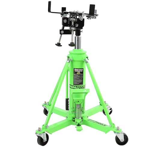 OEMTOOLS 26842 1-Ton Transmission Jack – High Lift 37.5"–76", Heavy-Duty Telescoping Jack for Truck & SUV Transmissions, Stable Hydraulic Lift System, Shop-Grade Construction