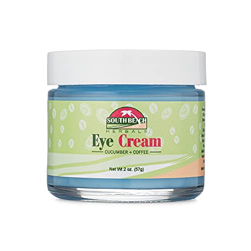 South Beach Herbals Cucumber & Coffee Under Eye Cream - Dark Circles Under Eye Treatment for Women and Men - Eye Cream for Puffiness and Bags Under Eyes - Fine Lines and Wrinkle Remover (2 oz.)