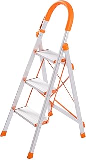 Ladder Step Ladders 3 Step Steel Ladder Aluminum Stepladders with Handrails and X-Shaped Reinforcement Design Lightweight Step Ladders for Home Portable Step Stool