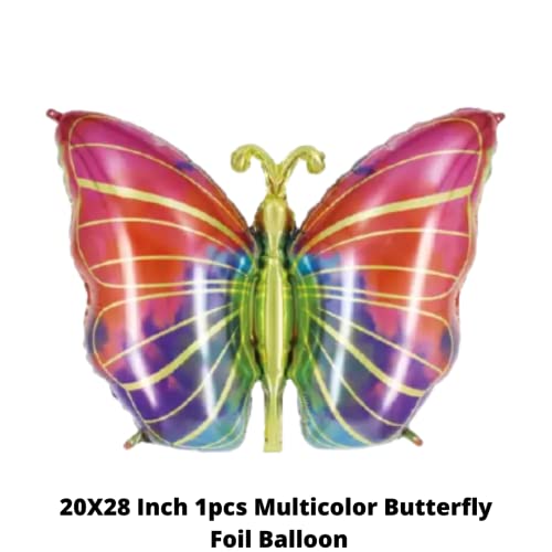 Image of Party Decorz 20X28 Inch Multicolor Butterfly Foil Balloon For Butterfly Theme Birthday Party Decoration, Children Birthday Party Decoration