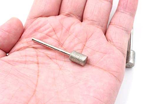 10Pc 3Mm Shank 8Mm Head Cylinder Diamond Burrs Bits Diamond Cutting Grinding Diamond Bburr Rotary Tool Grinding Head Nail Drill Bits Cutting Wheel Bit #TOP7