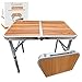 Preiswert & Gut Campingtisch klappbar Höhenverstellbar 26/50/62 cm Camping Tisch faltbar Klein Packmaß 40×30×8 cm mit Netz Ausgeklappt 60×40 cm Aluminium MDF 30 kg Traglast Eigengewicht 2,5 kg
