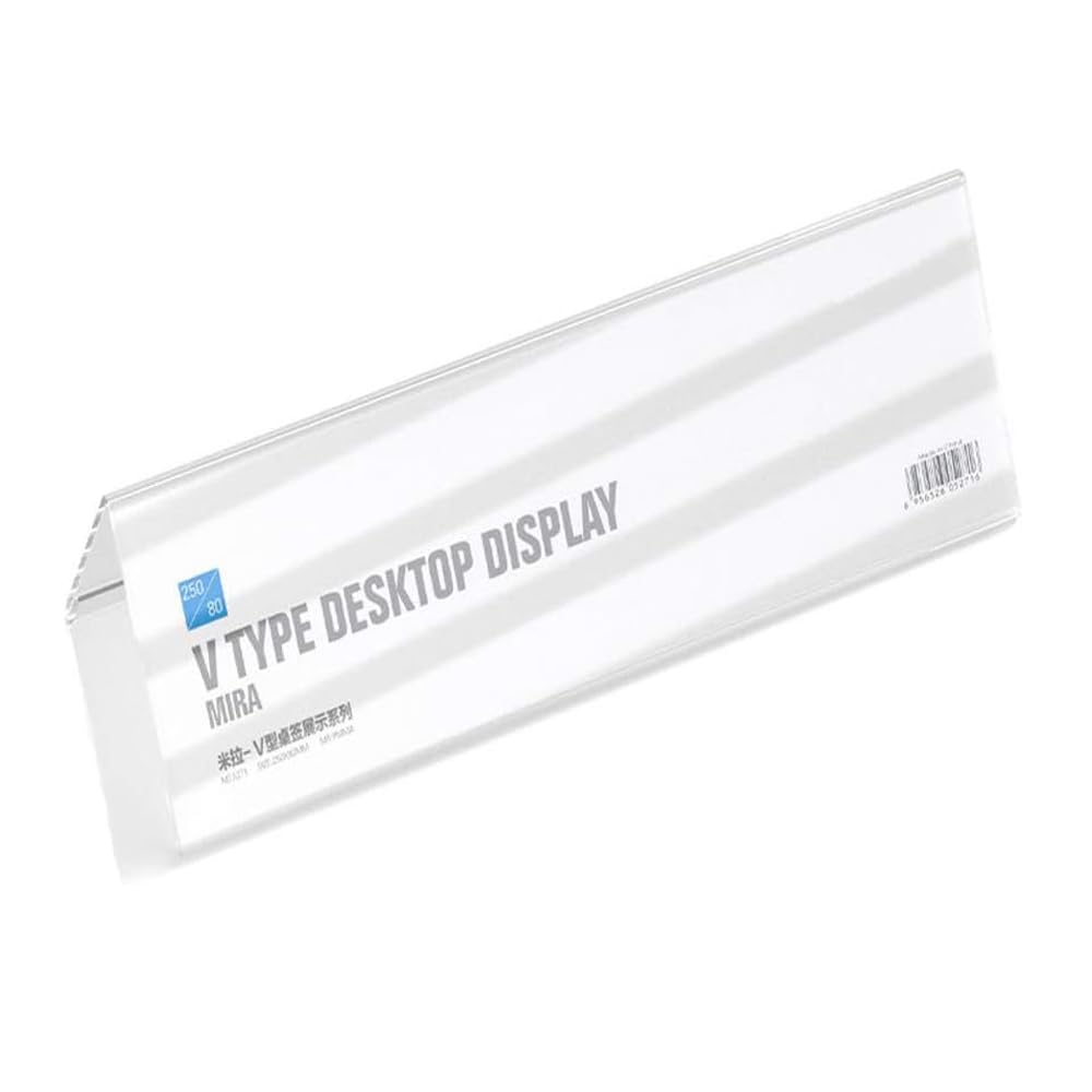 ECKEK 5 Pack Desk Name Plate Holder, Acrylic Sign Holder for Table Display V Shape Double Sided Nameplate (150*60MM/5.91x2.36 inches) - Image 2