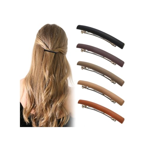 TESGADGETS 5 Stück Schmale französische Haarspangen für Damen rutschfest kleine Haarspangen für elegantes Styling von dünnem kurzem oder feinem Haar