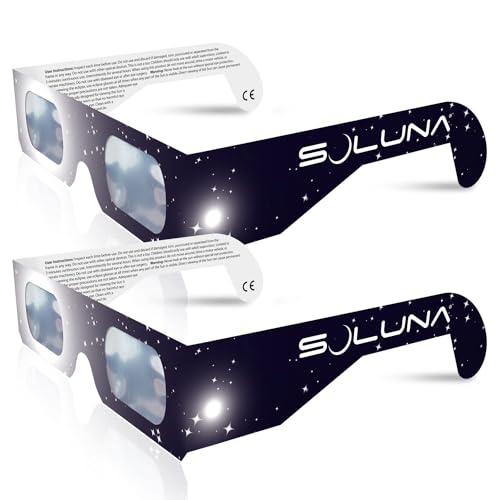 Soluna Solar Eclipse Glasses AAS Approved 2024 - Made in the USA CE and ISO Certified Safe Shades