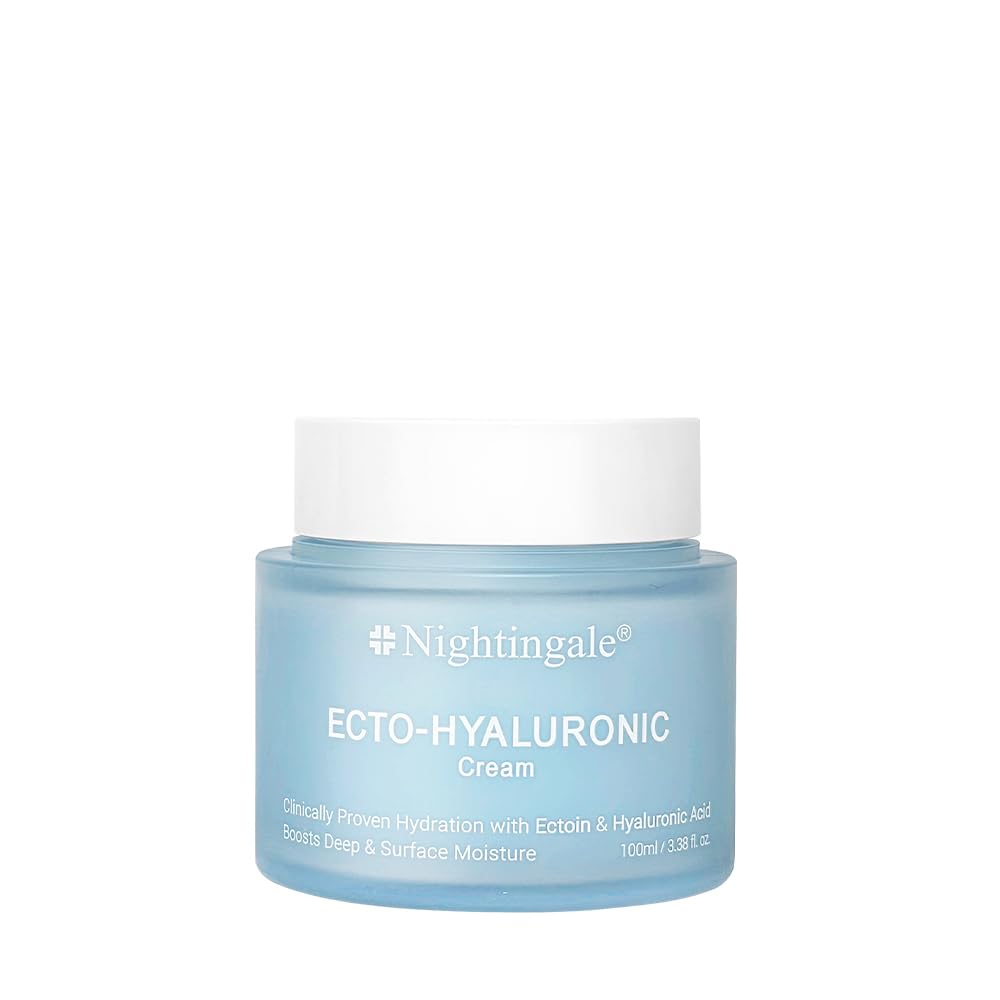 Nightingale Ecto-Hyaluronic Cream with 8 layer Hyaluronic Acid, Ectoin, Daily Face Moisturizer For Dry Skin, Fragrance Free, Hypoallergenic, Allergen Free, Cruelty Free, Vegan, Korean Skin Care