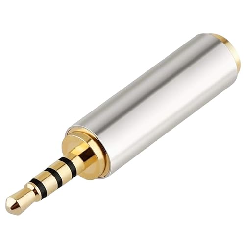 Josi Minea 2.5mm Male to 3.5mm Female Audio Adapter Premium Quality Converter Headphone Earphone Headset 3 Ring Jack - Stereo or Mono