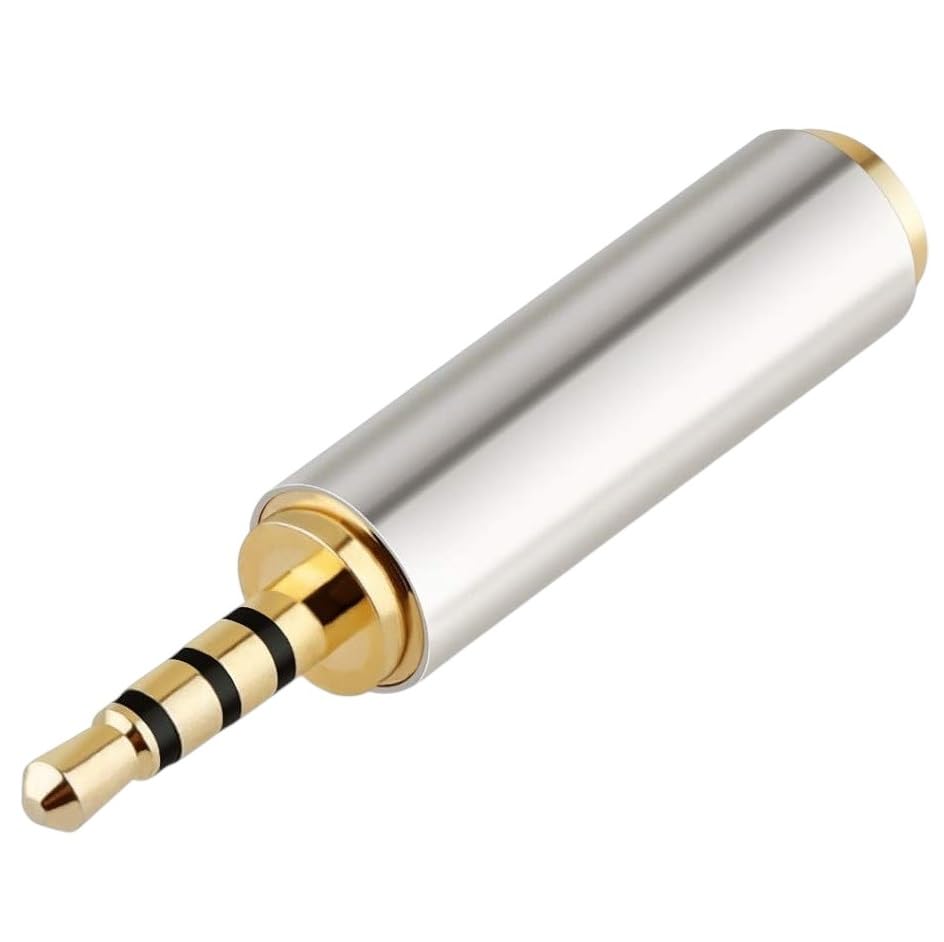 2.5mm Male to 3.5mm Female Audio Adapter Premium Quality Converter Headphone Earphone Headset 3 Ring Jack - Stereo or Mono
