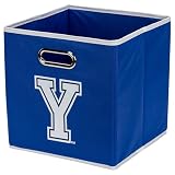 Franklin Sports NCAA BYU Cougars Storage Bin - Collapsible Cube Container + Storage Basket - Folding Fabric Shelf Organizer - NCAA Office, Bedroom + Living Room Décor - 10.5" x 10.5" Inches