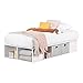 South Shore Flexible Platform Bed with baskets Pure White, Contemporary