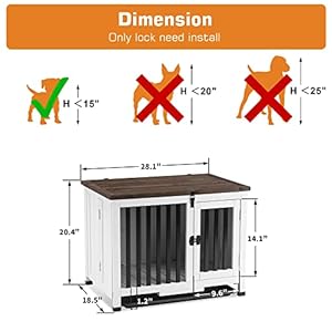   MCombo-Wooden-Dog-Crate-Furniture-Dog-Kennel-Pet-House-End-Table-Solid-Wood-Portable-Foldable-Indoor-Cage-for-Dogs-No-Assembly-Needed-Small-White-and-Brown