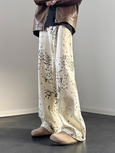 Men's Jeans Spring American Retro Denim Wide Leg Long Pants for Men2