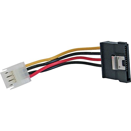 InLine® 24552 Cavo Alimentazione Interno da 4 Pin Floppy, 3.5' Maschio a SATA 15 Pin Femmina, 0.15 m Chiusura a Scatto, Nero