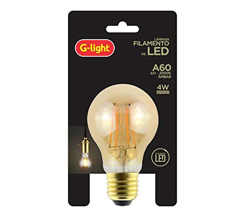 A60 FILAMENTO LED BULBO AMBAR 4W 2000K AUTOVOLT E27 unidade
