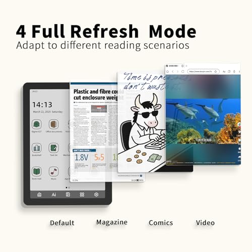 Image of Bigme B6 Color eReader, Colour Eink eBook Readers 6 Inch Android E-Readers Digital ePaper Tablet with Android 14, 4G+64GB, Adjustable Front Light Android E-Ink eReader Device with Audiobook Black
