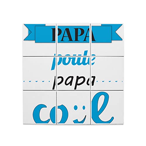 Carreaux céramique décoratifs haut de gamme bleu Papa Poule Papa Cool 45,6 cm