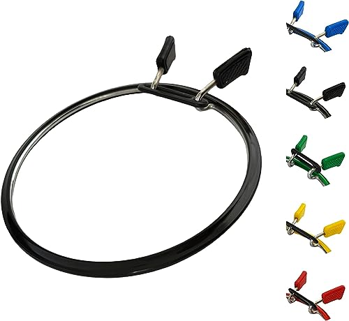 Image of Nurge Metal Embroidery Hoops - Premium Spring Tension Embroidery Hoop for Cross Stitch - Durable Ring with Quick Release Safety Clip - Ideal for Crafters,Beginners & Professionals - Black - Medium