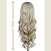 SAPPHIREWIGS Long Wavy Wig for Women 13×4 Synthetic Lace Front Wigs Highlight Grey Hair Natural Body Wave Hair Party Daily Wear 26inch