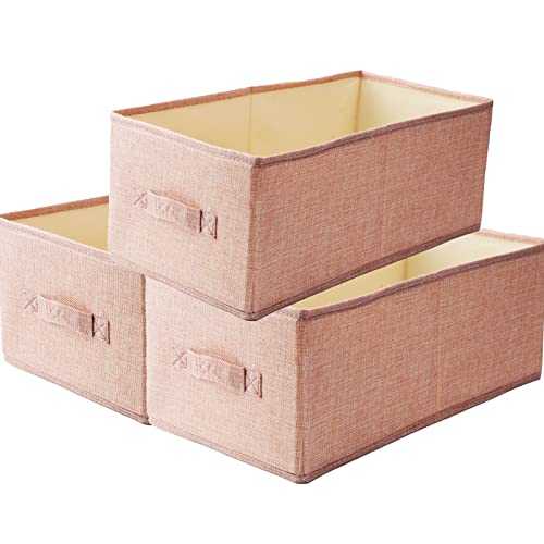 Homo Trends 3 PCS Fabric Storage Boxes Drawer Organisers Wardrobe Organizer Foldable Dividers Box Bins Handles Clothes Closet Shelves Organiser Socks Underwear Ties Scarve Toys Handkerchiefs