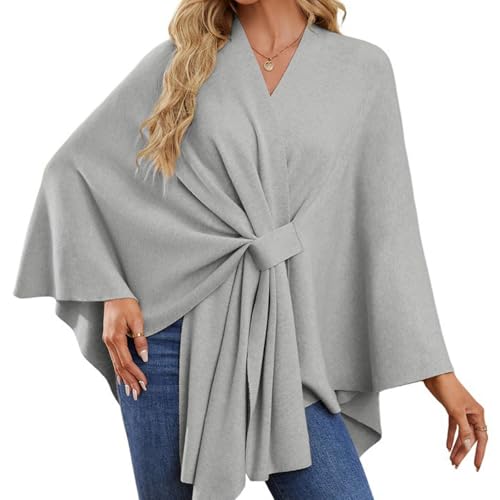 Elegant Shawl Wraps Soft Open Front Poncho Sweater, Shawl Wraps for Women, for Office, Travel