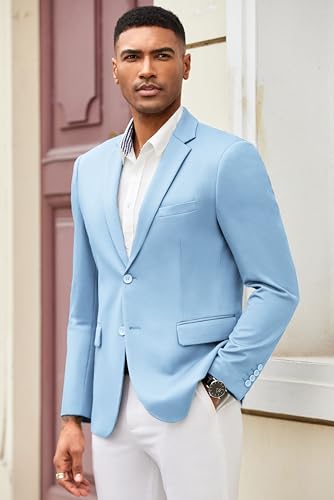 Image of COOFANDY Mens Casual Blazer Slim Fit Suit Jacket Lightweight Knit Sport Coat Two Button Blazer Jacket