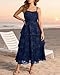 Plus Size Summer Dresses Navy Blue Sun Beach Wedding Guest Floral Lace Boho Semi Formal Tiered Flowy Long Sundress 2025
