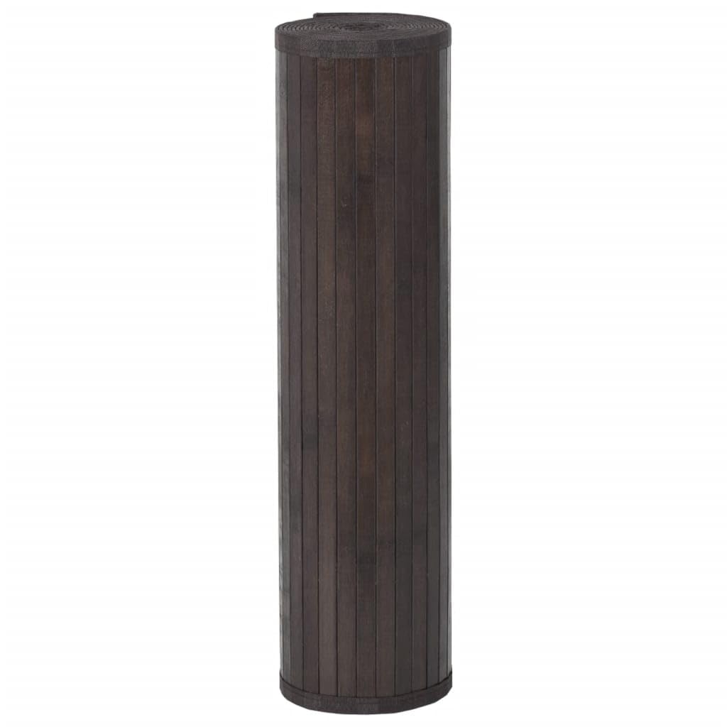Bambus Teppich Rechteckig Dunkelbraun 70x500 cm Natürlich Langlebig rutschfest Modern Wohnzimmer