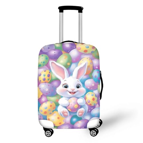 Image of Mumeson Rabbit Easter Egg Travel Luggage Cover for Women Fits 18-32 Inch Luggage Suitcase Protector Luggage Protective Stain Resistant Baggage Gear Covers Dust Cover (L)