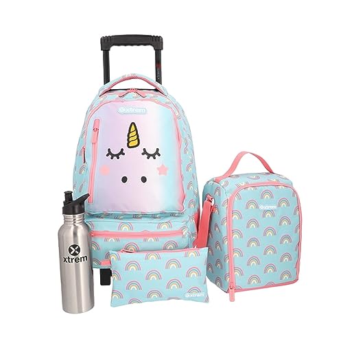 Xtrem by Samsonite Kit Escolar Run Mochila Escolar + Lancheira + Estojo + Garrafa Aqua Unicórnio