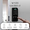 Wyze Auto-Lock Bolt v2, Fingerprint Keyless Entry Smart Lock, AI Learning Scanner with Wi-Fi Front Door Lock Deadbolt, Auto-Lock, 8 Months Battery, BHMA2, IP53, Anti-Peep Keypad, Backup Keys