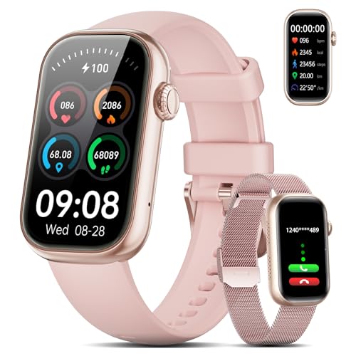LIGE Smartwatch für Damen Leicht mit Anruf 1,47 Zoll Touchscreen HD 100 + Sportmodi IP68 Wasserdicht Schrittzähler Sport...