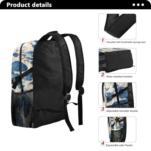 AIXIWAWA Lightweight Hiking Backpacks Bison Skulls Print, Foldable Waterproof Daypack for Commute Travel4