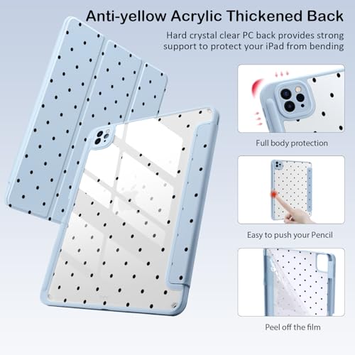 Funda para iPad Air de 11 pulgadas anticaída con reverso transparente rígido 4