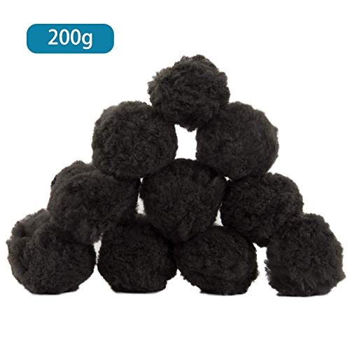 depruies Black Eco-Friendly Pool Filter Ball Filter Media for Swimming Pool Sand Filters, Alternative to Sand and Filter Glass Lightweight Pool Cleaning Accessories