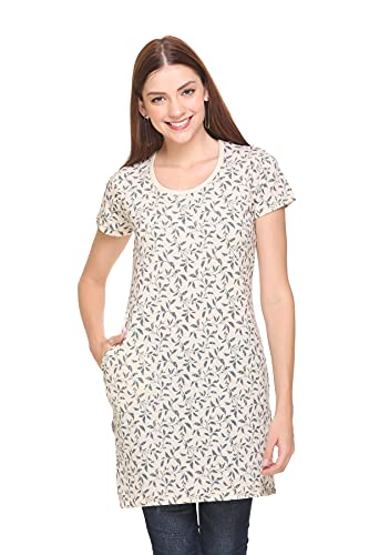 Image of In Love Women's Printed Cotton Plus Size Longline T-Shirt Half Sleeve with Pockets Pack of 2