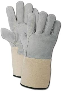 MAGID T374DPG-XXL Top Gunn T374DPG Select Cow Split Full Leather Double-Palm, Gray , XXL (Pack of 12)