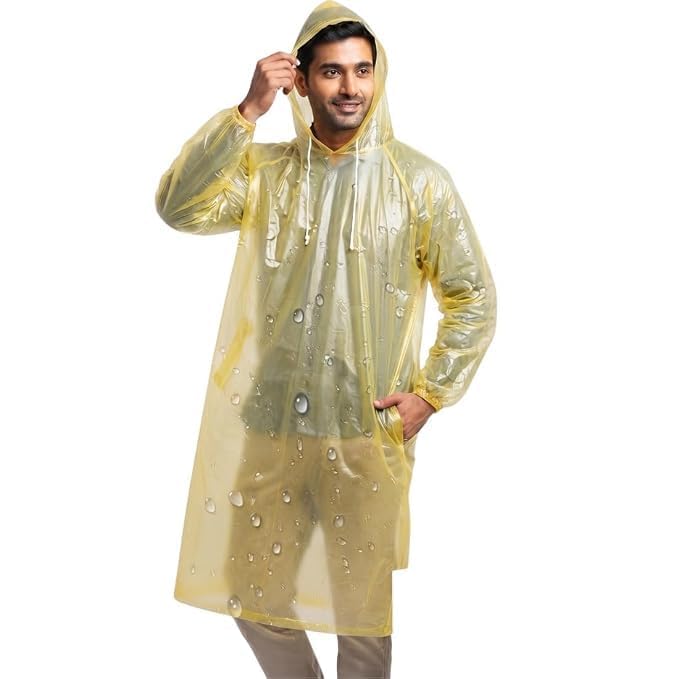 Disposable Hooded Rain Poncho for Men & Women | Lightweight Water-Resistant Emergency Raincoat | Camping, Trekking & Outdoor Use | Pack of 3-picture-59