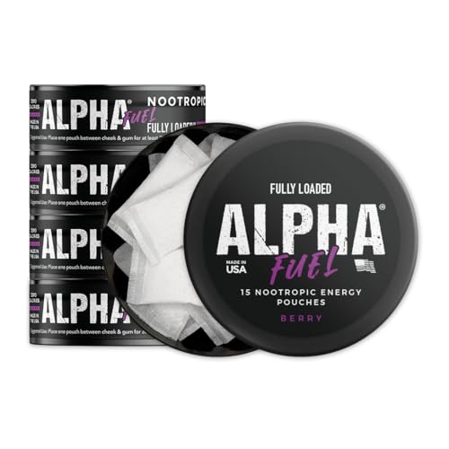 Image of Fully Loaded Alpha Fuel Nootropic Pouches (Berry Fuel) - Nootropic Energy Pouches with Caffeine, Alpha GPC, Tyrosine, Taurine, Guarana and More