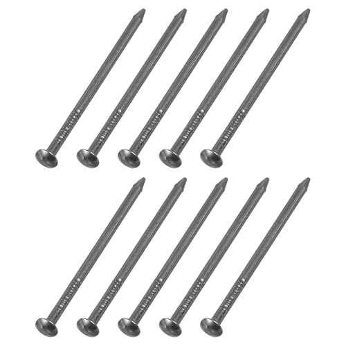 uxcell 100Pcs Small Hardware Nails, 1.2 x 25mm Carbon Steel Round Head Nail Common Finishing Nail for Household Woodworking Picture Hanging DIY Projects, Black