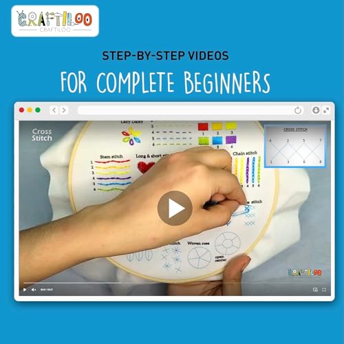 Image of CRAFTILOO Embroidery Kit for Beginners Cross Stitch Kits for Beginners Needlepoint Kits for Adults Embroidery Kits for Adults Cross Stitch kit Heart