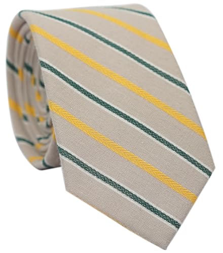 Image of BELLUNO Men's 2.5 inch Skinny Solid Cotton Linen Ties